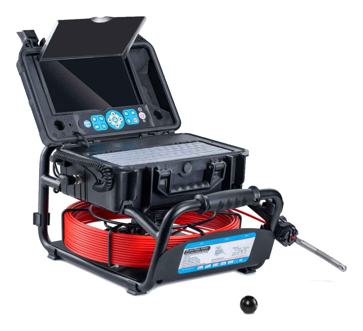 Mini Prowler push camera system with monitor and cable reel